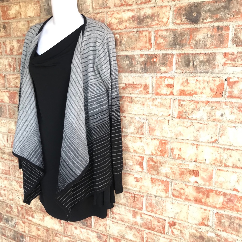 AGB Metallic Ombre Long Sleeve Cardigan Sweater L